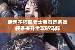 暗黑不朽血騎士寶石選購及裝備提升全攻略詳解