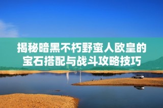 揭秘暗黑不朽野蠻人歐皇的寶石搭配與戰斗攻略技巧