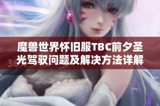魔獸世界懷舊服TBC前夕圣光駕馭問題及解決方法詳解