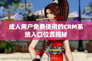成人用戶免費使用的CRM系統入口位置揭秘