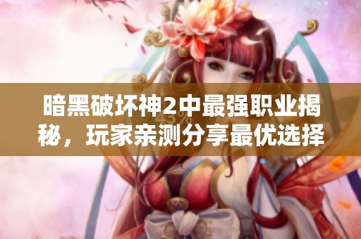 暗黑破壞神2中最強職業(yè)揭秘，玩家親測分享最優(yōu)選擇！