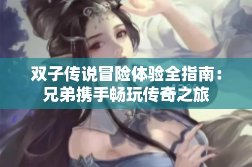 雙子傳說冒險體驗全指南：兄弟攜手暢玩傳奇之旅