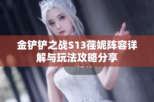 金鏟鏟之戰(zhàn)S13荏妮陣容詳解與玩法攻略分享