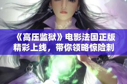 《高壓監獄》電影法國正版精彩上線，帶你領略驚險刺激的監獄故事