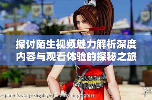探討陌生視頻魅力解析深度內(nèi)容與觀看體驗(yàn)的探秘之旅